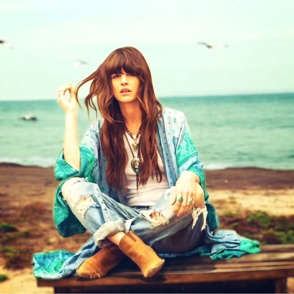 Spell and the Gypsy Vintage Desert Wanderer Blue Kimono Robe - Picture 5 of 8